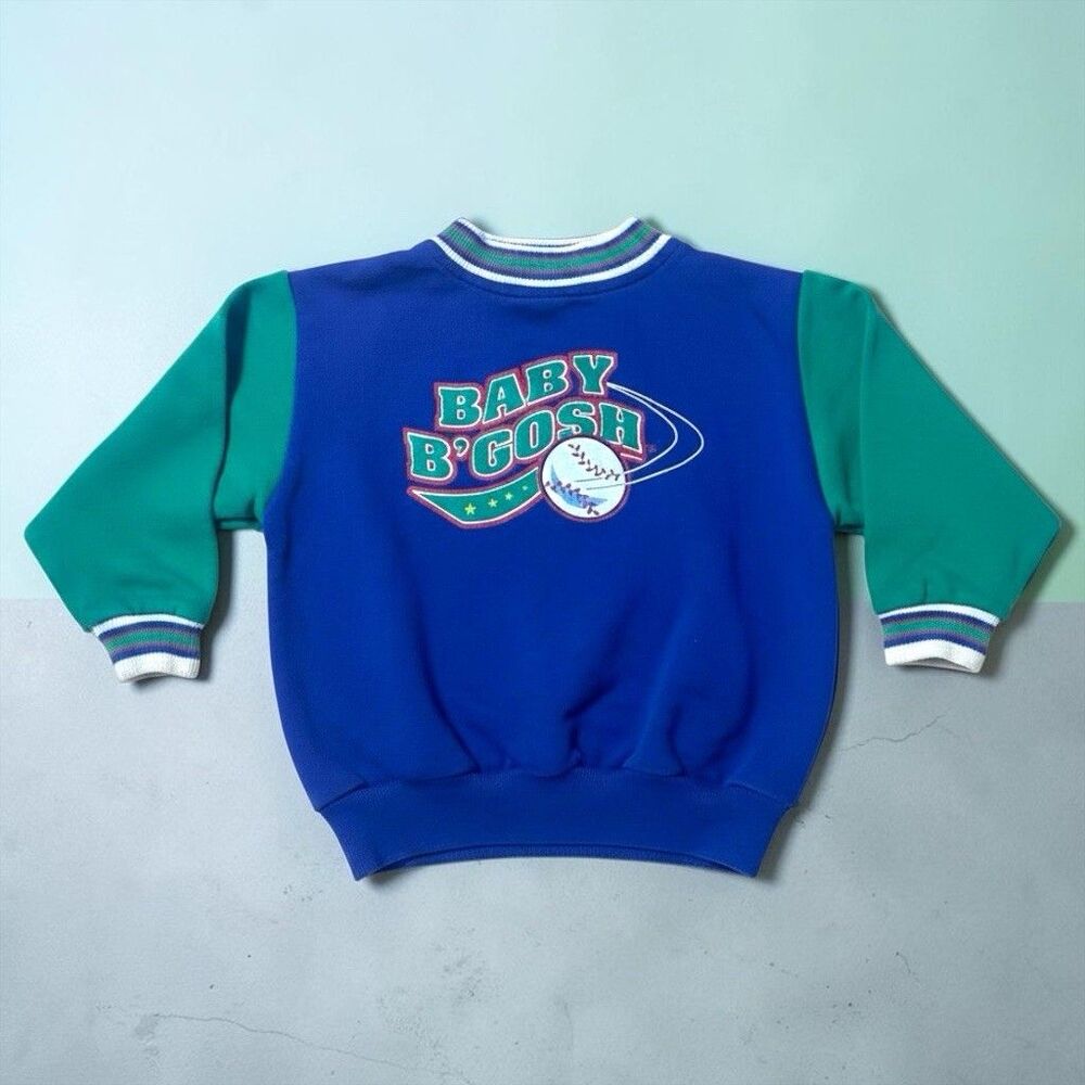 Vintage 90s Oshkosh B’Gosh Baseball Varisty Jacket Toddler 24mo Baby B'gosh USA
